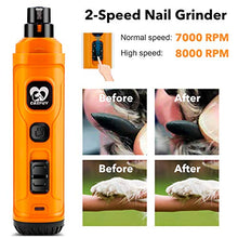 Load image into Gallery viewer, Casfuy Dog Nail Grinder with 2 LED Light